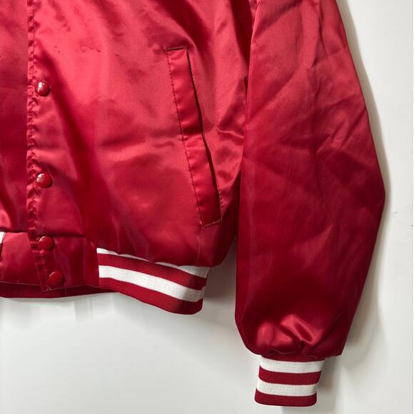 Swingster Vintage Winston Flashpoint Satin Bomber Jacket Embroidered Red USA - Picture 4 of 13